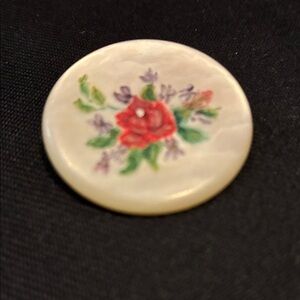Floral Painted Button
